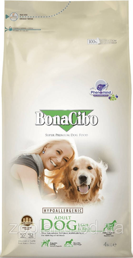 BC405789 BonaCibo Adult Dog Lamb&Rice, 15 кг