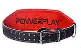 Пояс для важкої атлетики PowerPlay 5053 шкіряний Чорно-Червоний M, фото 2