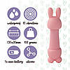 Мінівібратор FeelzToys Mister Bunny Pink з двома насадками Bomba💣, фото 6