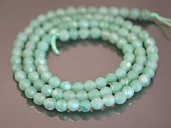 Нефрит 4 мм, гранована низка
