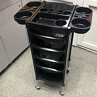 Візок для перукаря чорний 05B (5 поличок)