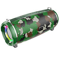 Портативна Bluetooth колонка HOCO HC2 LED, зелений камуфляж