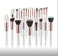 Кисти для макияжа Professional Jessup Makeup Brushes Set Base White-Rose gold 25 штук