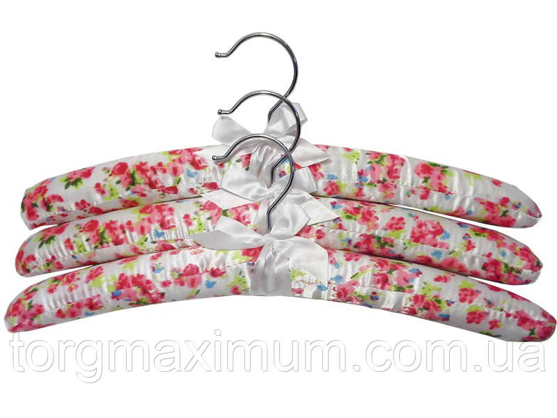 Сатинові плічка білі з квітковим принтом 3 (шт), фото 1