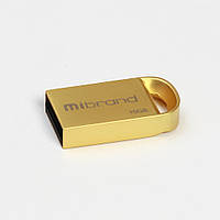 Маленька флешка для автомагнітоли Mibrand USB2.0 lynx 16GB Gold