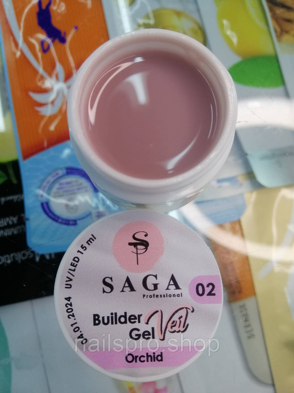 Гель для нарощування нігтів SAGA Builder Gel Veil № 2, 15 мл