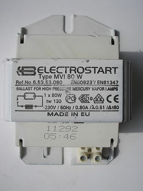 Балласт ELECTROSTART для ртутных ламп MVI 80W 220V/50Hz(Болгария) - фото 3 - id-p195267490