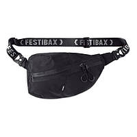 Сумка поясная FESTIBAX® PREMIUM из нейлона ( в комплекте силиконовые беруши и пончо от дождя)