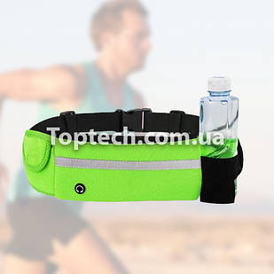 Сумка для бігу на пояс RunningBag з кишенею на пляшку Зелений