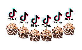 Топери для капкейків фігурні "Tik Tok", 6 шт.