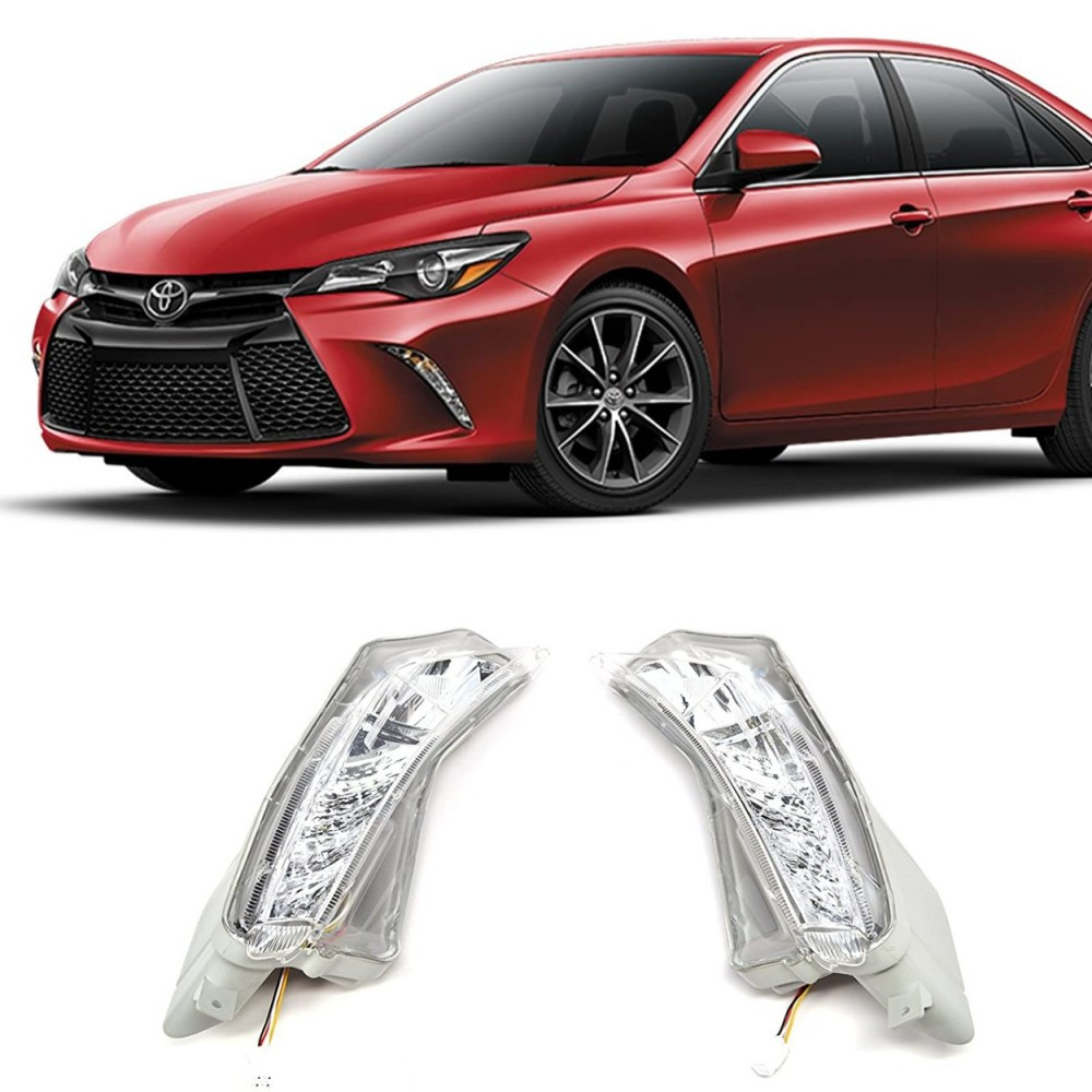 Ходові вогні DRL + покажчик повороту в бампері Toyota Camry USA 55 / 60 14-17 (комплект 2 шт)