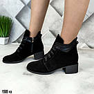 Жіночі замшеві черевики на невеликому підборі., фото 10