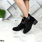 Жіночі замшеві черевики на невеликому підборі., фото 9