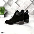 Жіночі замшеві черевики на невеликому підборі., фото 5