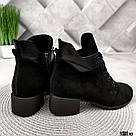 Жіночі замшеві черевики на невеликому підборі., фото 3