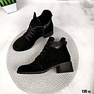 Жіночі замшеві черевики на невеликому підборі., фото 2