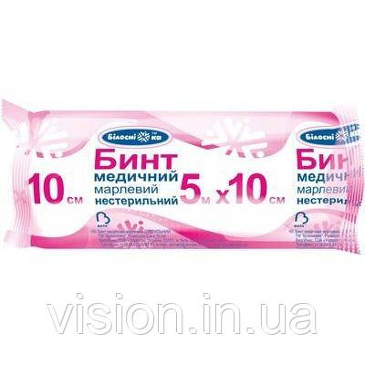 Бинт марлевий 5м х 10см ТМ "Білосніжка" тип 17 медичний нестерильний, фото 1