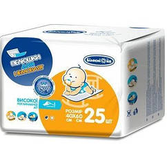 Пелюшки поглинаючі 40см х 60см 25 шт.  "Білосніжка"