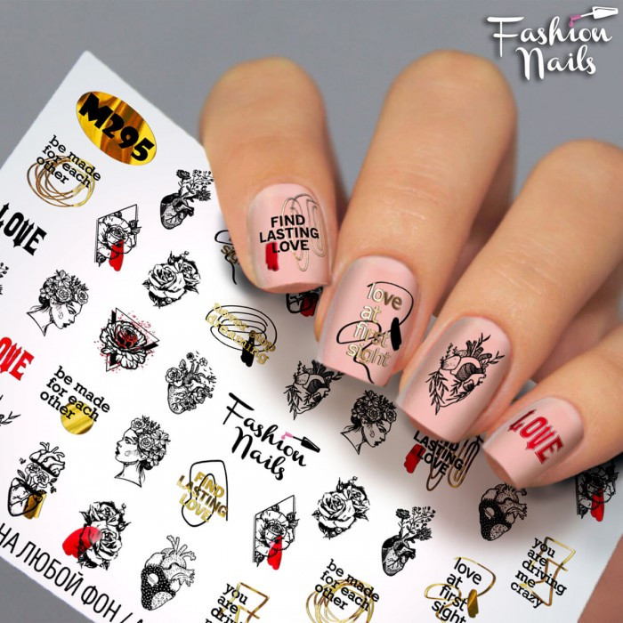 Слайдер-дизайн Написи Модний Креатив наклейки для нігтів Fashion Nails Матеріали для дизайну нігтів