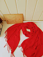 Женский красній вискозный шарф c бахромой Alexika