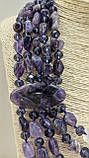 Кольє з натурального каменю Аметист., фото 5