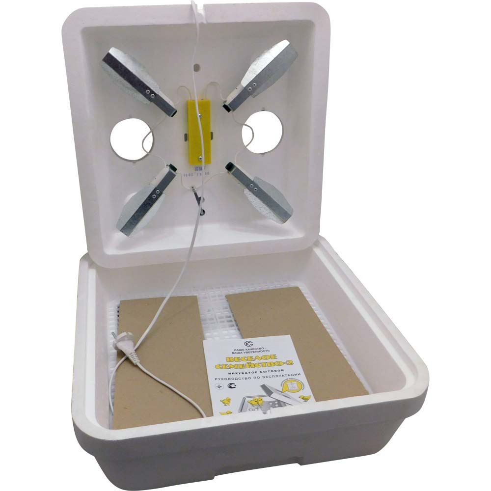 Інкубатор побутовий "Веселе сімейство-2Л" (ручний, цифровий терморегулятор) на 80 яєць