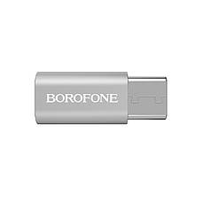 Перехідник Borofone BV4 Micro-USB на Type-C Сріблястий, фото 4