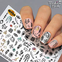 Наклейки на Ногти Единорог Цветы Слайдер-дизайн Перья Листик водные наклейки для ногтей Fashion Nails М296