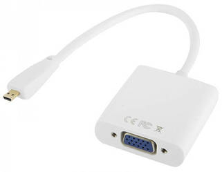 Конвертер відеосигналу micro HDMI (M) — VGA (F) White (34112)