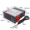 Терморегулятор STC 1000 (точність 0.1°C), 220 В, два реле 10 А, -50 ~ +99 °C, з виносним датчиком, фото 3