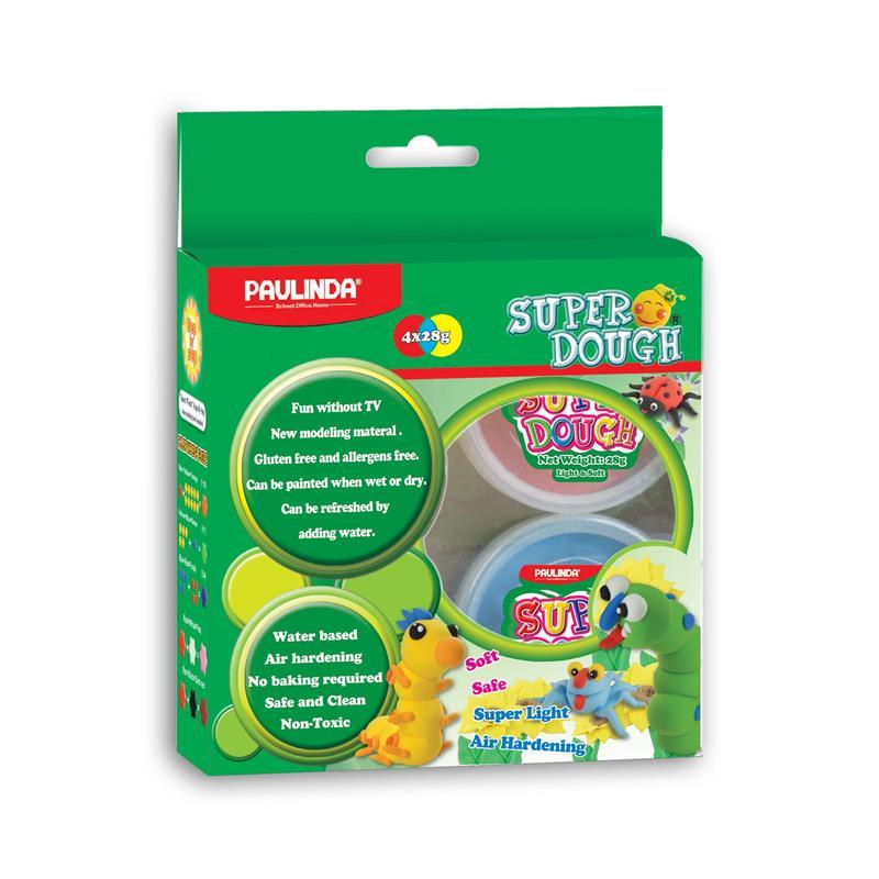 Маса для ліплення Paulinda Super Dough 4*28г буклет "Крок за кроком-Тварини" PL-081185