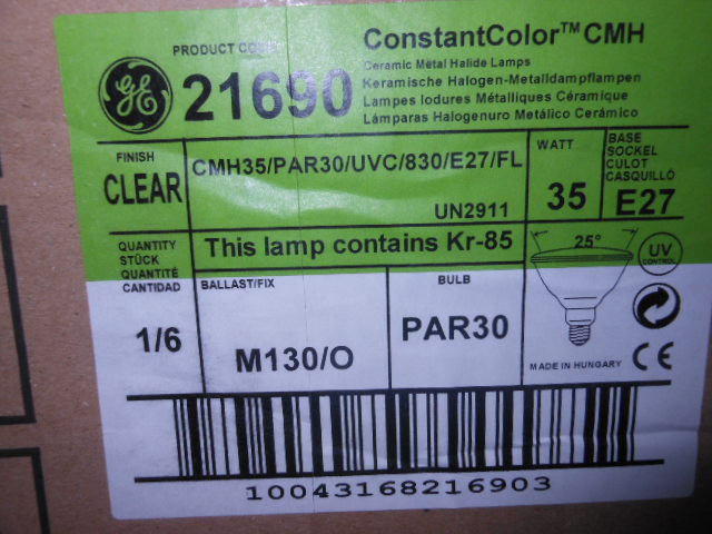 Лампа металлогалогенная General Electric CMH35/PAR30/UVC/830/E27/FL 25 (Венгрия) - фото 4 - id-p195268017