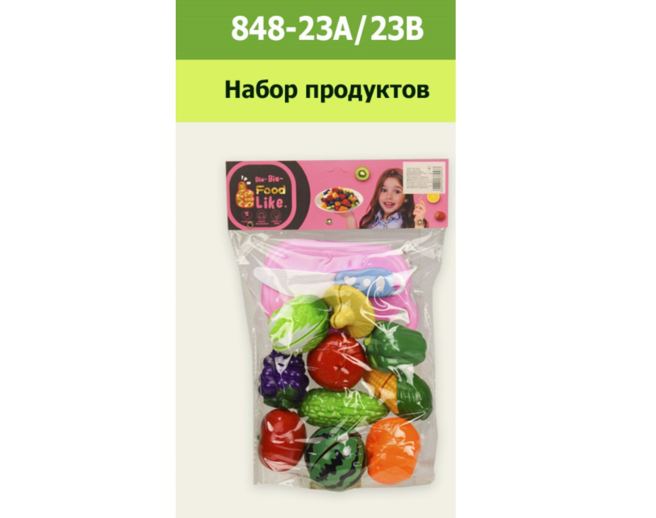 Набір продуктів Фрукти на липучках 848-23A/23B ніж дитячий ігровий набір іграшка для дітей кухня, фото 1