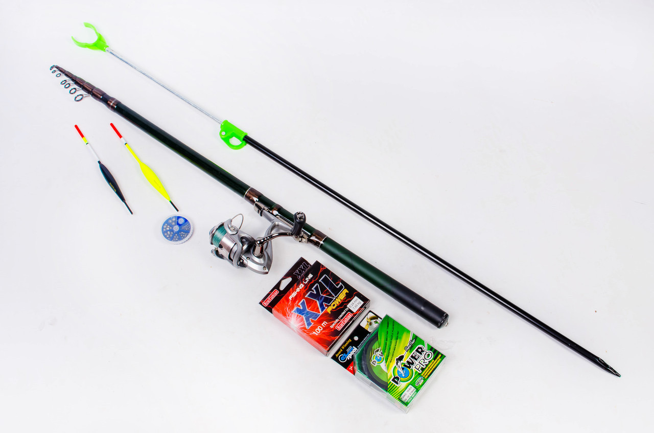 Вудка поплавцева карбонова "Mikado" компактний. у зборі + котушка+Подарунок!, фото 1