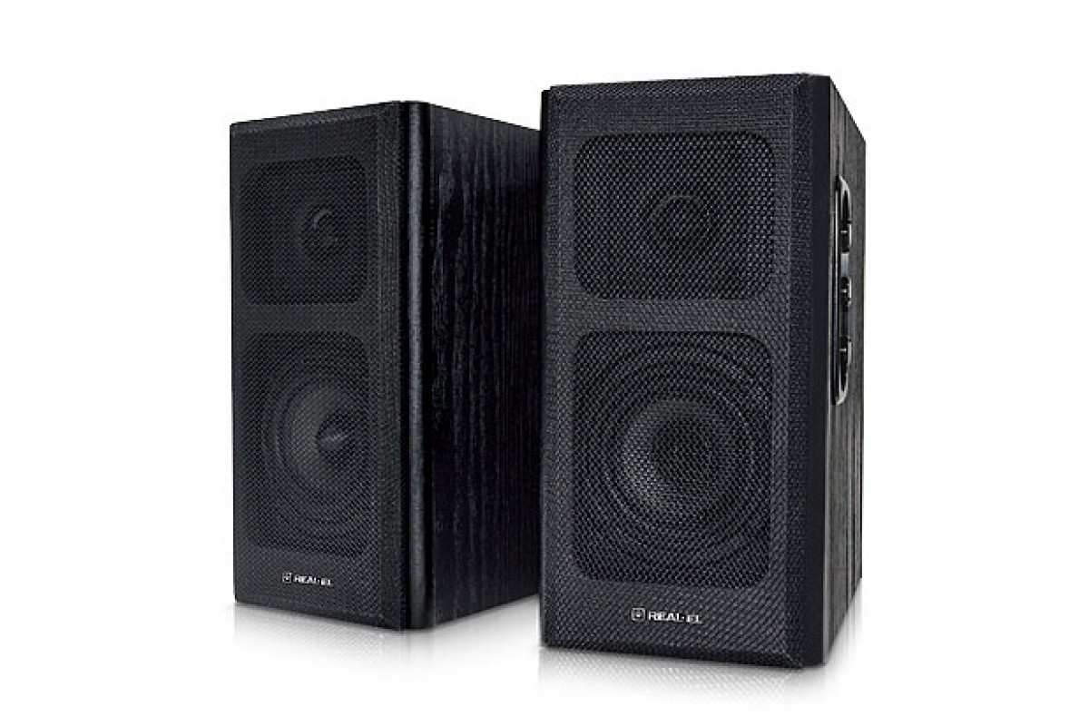 Акустична система 2.0 20W Real-El S-250 (EL121000005) дерево (МДФ) чорна, фото 1