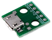 Переходник micro USB DIP 5pin 2.54мм