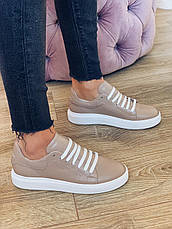 Жіночі шкіряні кеди Ditas Бежеві 41р., фото 4