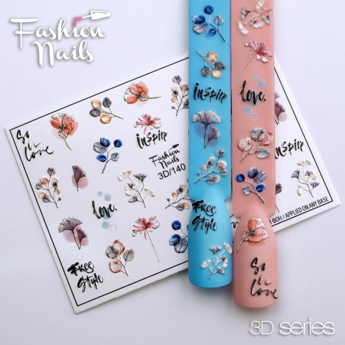 3D-декор для дизайну нігтів Наклейки водні для нігтів 3д слайдер для нігтів - Fashion Nails, фото 1