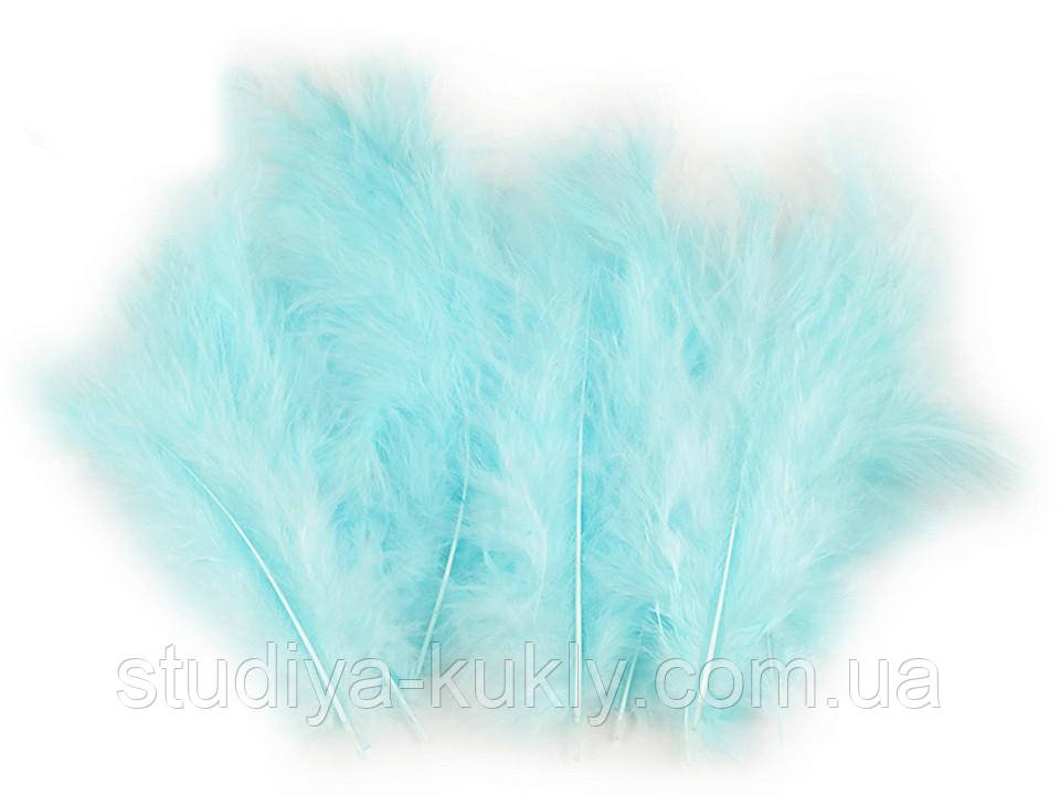 Страусовые перья длина 6-9 см для декора. №32, голубой нежный - фото 1 - id-p1358900834