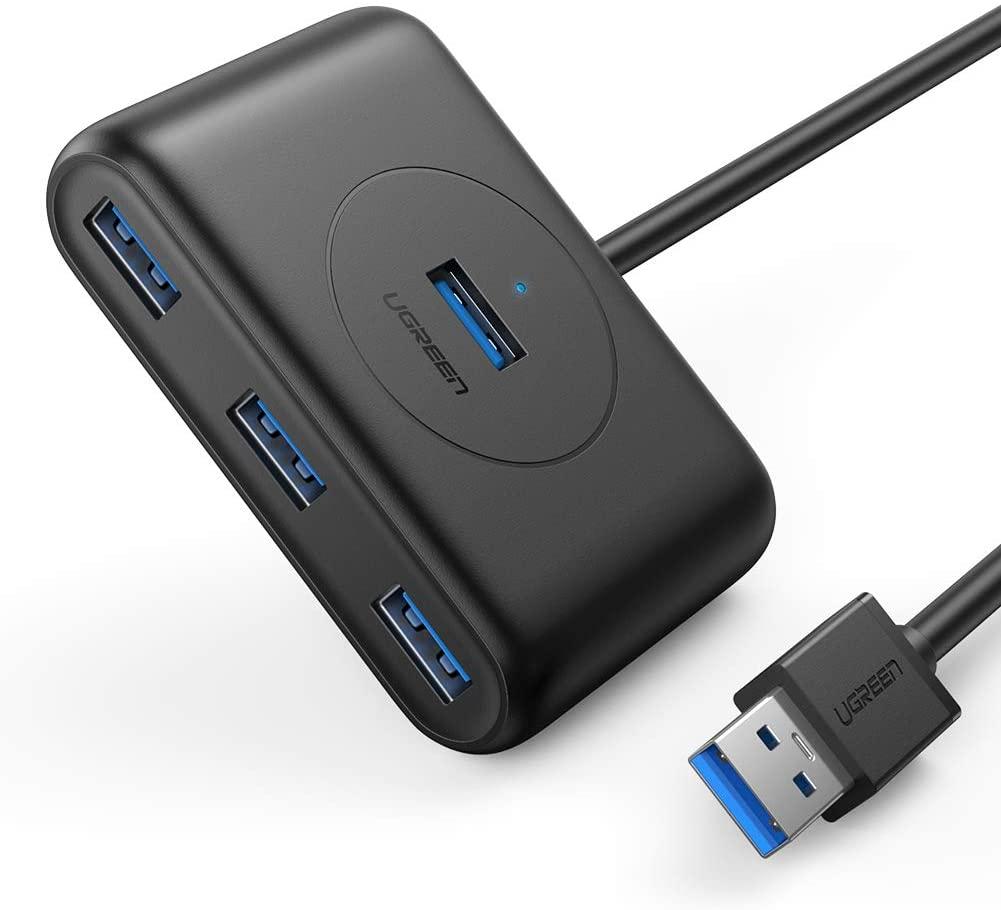USB-хаб Ugreen USB 3.0 hub 4 порти 1М Black (CR113)
