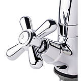 Змішувач для кухні Lidz (CRM) Dominox 15 272F-3 двохвентельний, фото 4