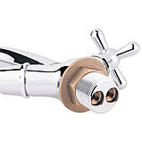 Змішувач для кухні Lidz (CRM) Dominox 15 272F-3 двохвентельний, фото 5