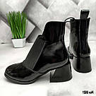 Жіночі чорні лакові черевики демі, останній розмір 36 р-р, фото 2