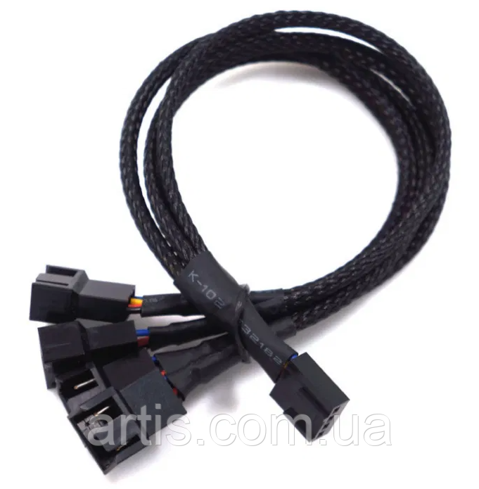Перехідник живлення 1 на 4 кулери 26 см 4 pin fan hub