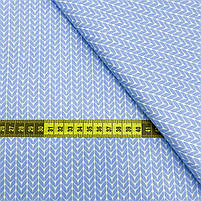 Сатин "Дрібна косичка на блакитному" 160, фото 3