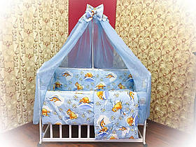 Набір постільної білизни в дитяче ліжечко 9в1: захист, ковдра, подушка, простирадло