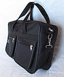 Чоловіча сумка es2630 чорна через плече папка портфель А4+ 38х26см, фото 4