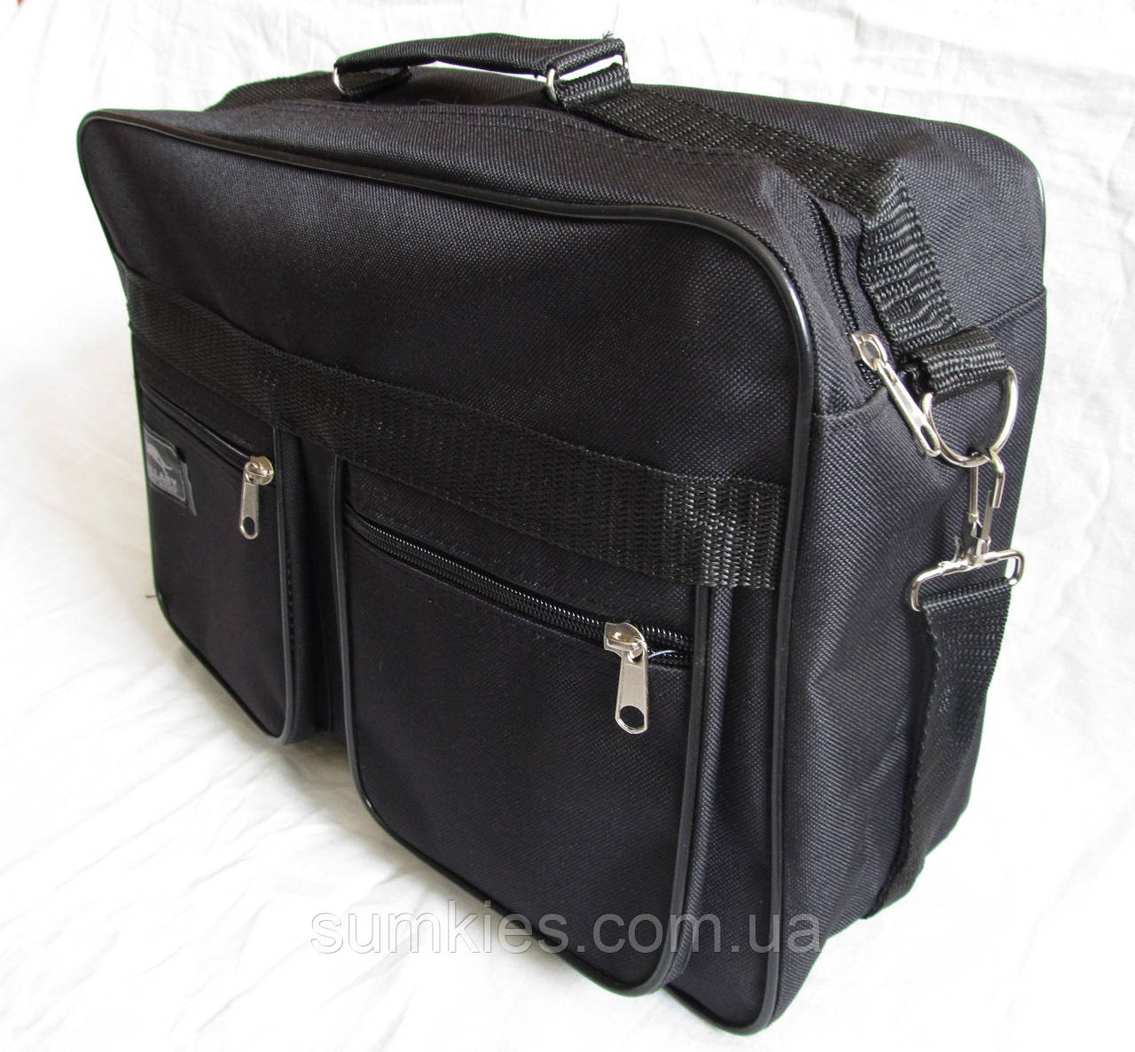 Чоловіча сумка es2631 чорна через плече папка портфель розмір А4+ 38х26см