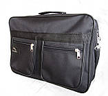 Чоловіча сумка es2631 чорна через плече папка портфель розмір А4+ 38х26см, фото 2