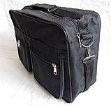 Чоловіча сумка es2631 чорна через плече папка портфель розмір А4+ 38х26см, фото 3